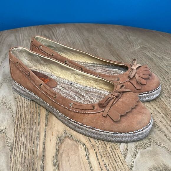 MICHAEL Michael Kors Callahan Espadrille Tan Suede Mocassin Flats Women’s Size 8 - Picture 1 of 9